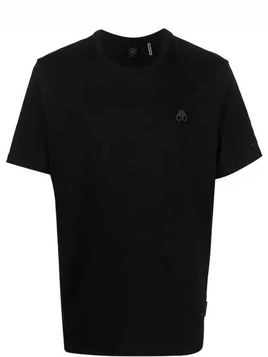 Satellite Logo Crew Neck Short Sleeve T-Shirt Black - MOOSE KNUCKLES - BALAAN 2