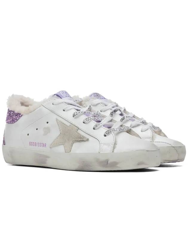 Superstar Glitter Tap Shearing Low Top Sneakers Purple White - GOLDEN GOOSE - BALAAN 4