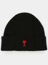 Heart Logo Wool Beanie Black - AMI - BALAAN 4