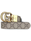 GG Marmont Supreme Canvas Leather Reversible Belt Beige Black - GUCCI - BALAAN 2