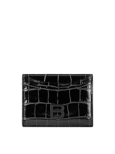 Hourglass B Logo Card Wallet Black - BALENCIAGA - BALAAN 1