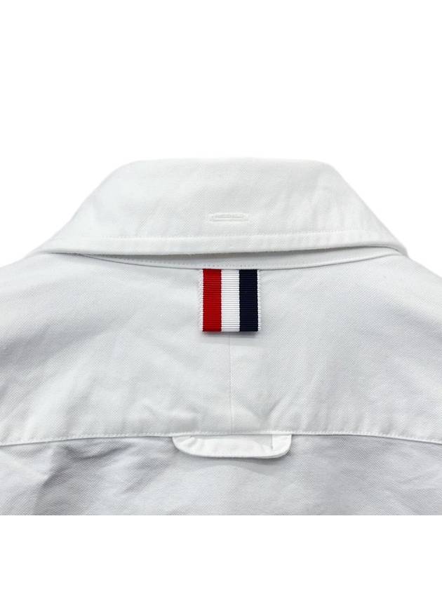 Men's Logo Patch Classic Cotton Long-Sleeve Shirt White - THOM BROWNE - BALAAN 5