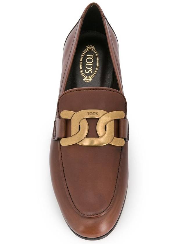 Kate Metal Logo Leather Loafers Brown - TOD'S - BALAAN 6