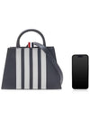 Pebble Grain Leather 4 Bar Mini Trapeze Tote Bag Dark Gray - THOM BROWNE - BALAAN 7