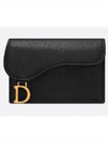 Saddle Bloom Goatskin Flap Card Wallet Black - DIOR - BALAAN 2