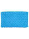 Intrecciato Medium Clutch Bag Blue - BOTTEGA VENETA - BALAAN 3