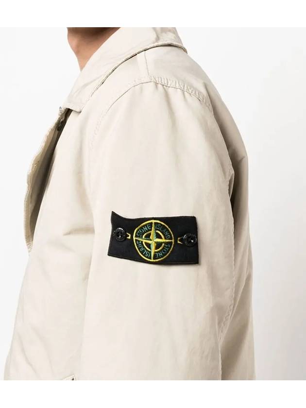 David TC Logo Patch Jacket Beige - STONE ISLAND - BALAAN 5