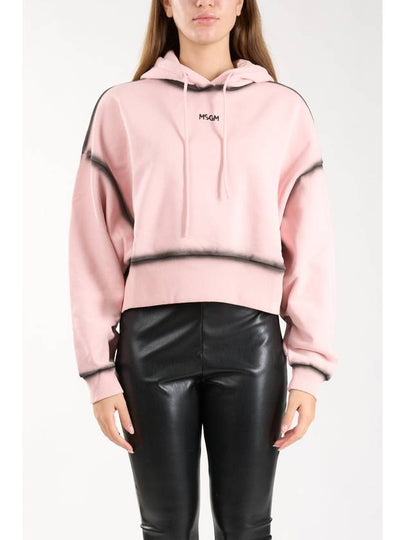 Spray Effect Stitch Hoodie Pink - MSGM - BALAAN 2