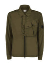 Lens Chrome Overshirt Zip-Up Jacket Khaki - CP COMPANY - BALAAN 1