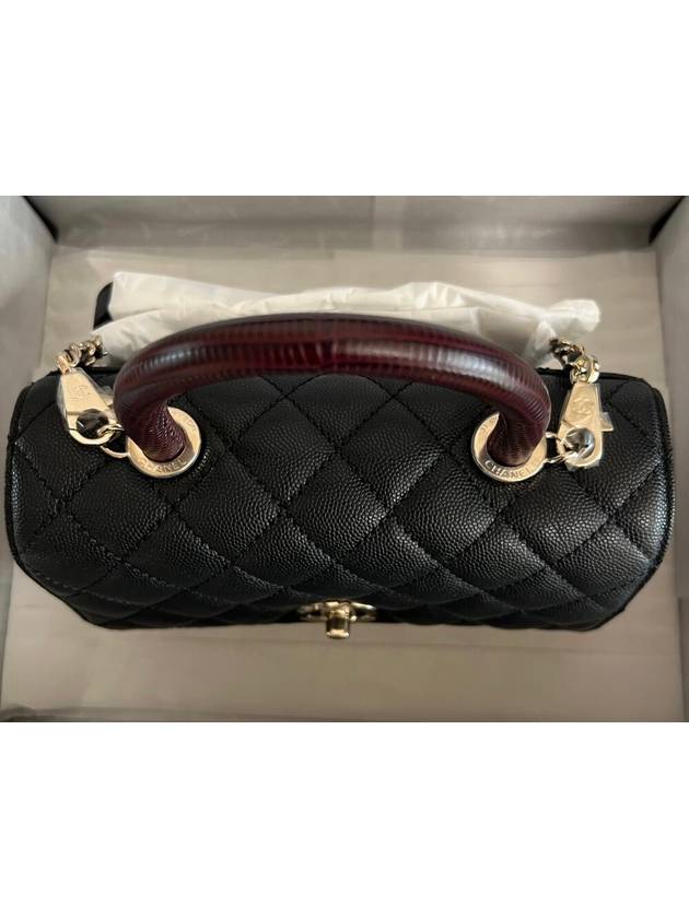 Coco Handle Small Black Caviar Quilted Outstitch Coco Handle Small A92990 - CHANEL - BALAAN 2