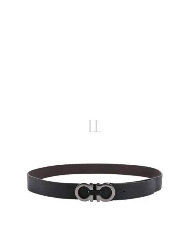 Reversible Gancini Belt Black Hickory - SALVATORE FERRAGAMO - BALAAN 2