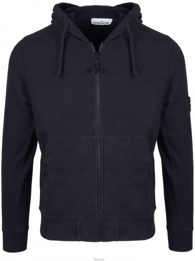 Wappen Logo Zip Up Hoodie Black - STONE ISLAND - BALAAN 2