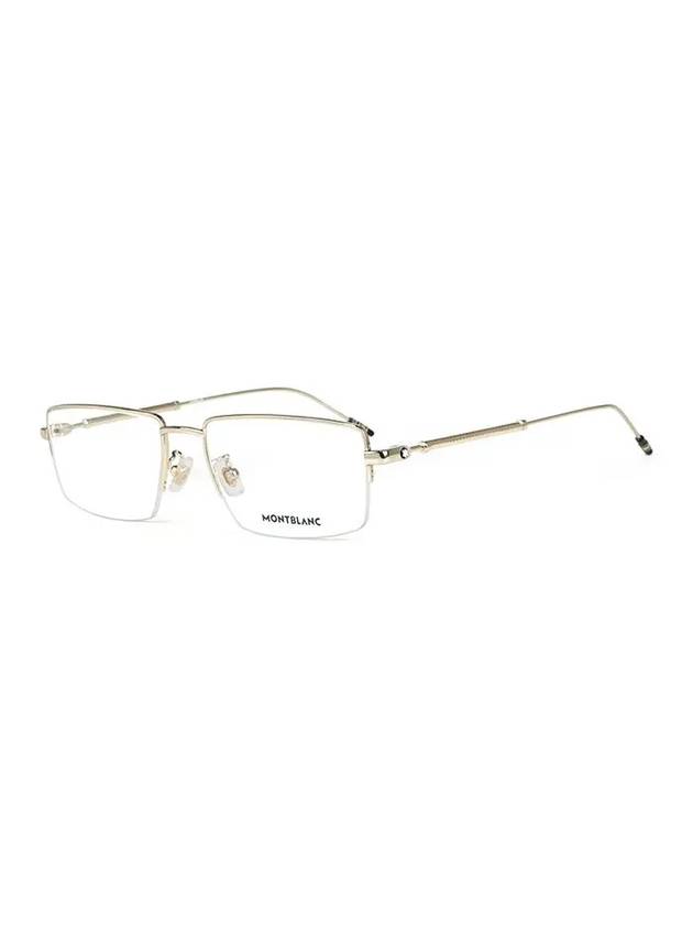Eyewear Rectangle Semi-Rimless Metal Eyeglasses Gold - MONTBLANC - BALAAN 2