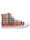 Vintage Check Logo Print High Top Sneakers Archive Beige - BURBERRY - BALAAN 1