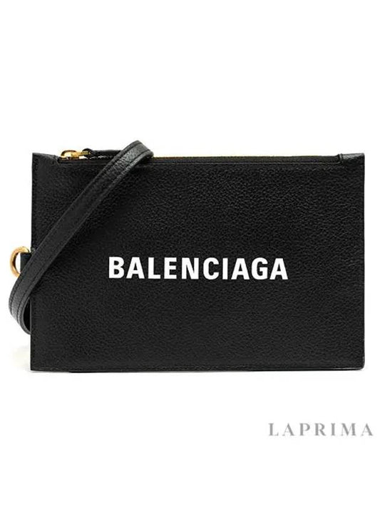 logo strap card wallet black - BALENCIAGA - BALAAN 2