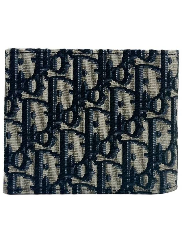 Compact Wallet Beige & Black  Oblique Jacquard - DIOR - BALAAN 4