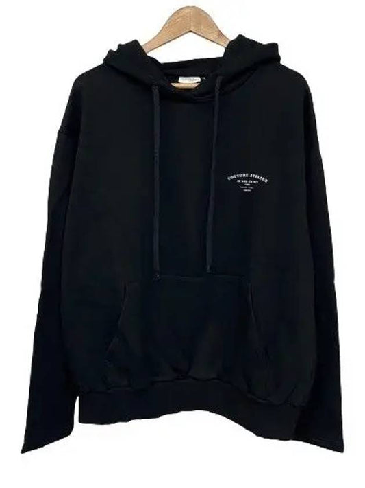 NUS19275 009 Back Logo Hoodie Black - IH NOM UH NIT - BALAAN 1