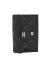 Classic Card Holder Grained Calfskin Silver Black - CHANEL - BALAAN 7