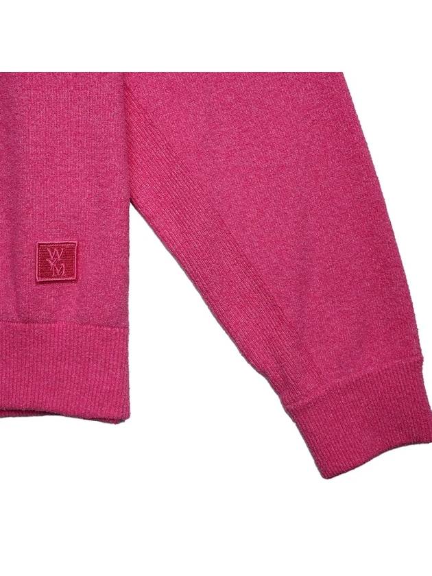 Men's leather patch crewneck sweatshirt knit pink W231KN11519P - WOOYOUNGMI - BALAAN 4