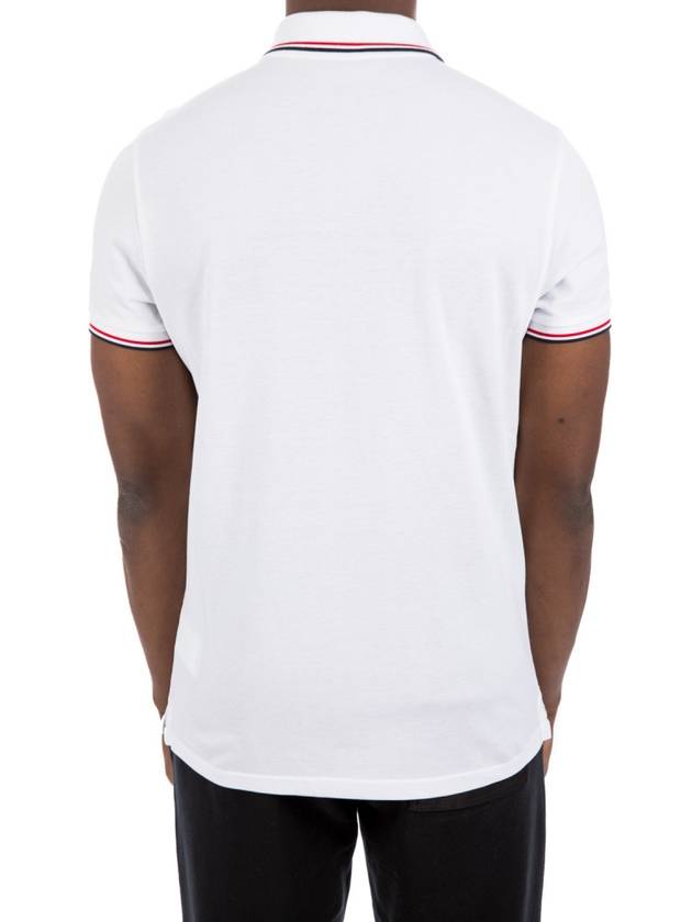 Logo Patch Short Sleeve Polo Optical White - MONCLER - BALAAN 3