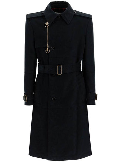 Long Cotton Nylon Trench Coat Black - BURBERRY - BALAAN 2