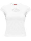 T Angie Peekaboo Logo Short Sleeve T-Shirt White - DIESEL - BALAAN.