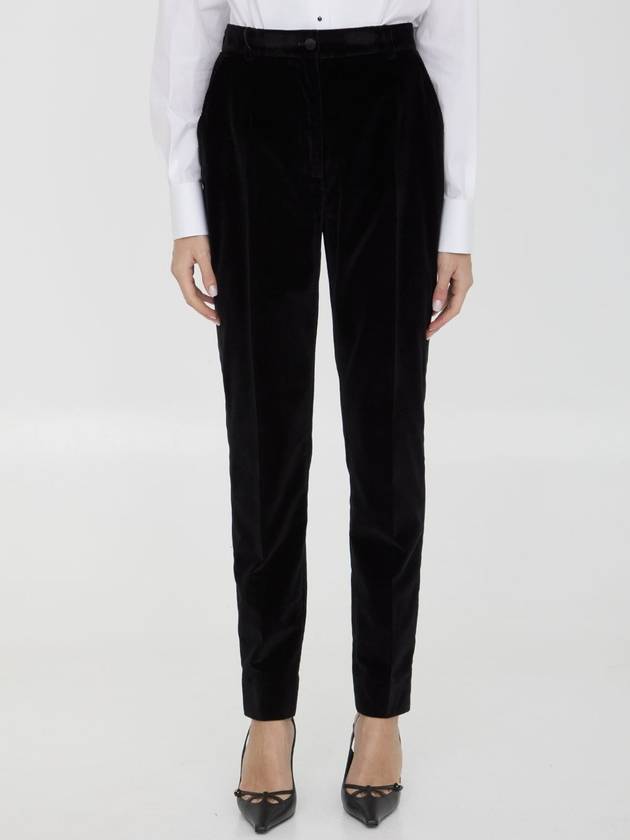 Velvet tuxedo pants - DOLCE&GABBANA - BALAAN 1