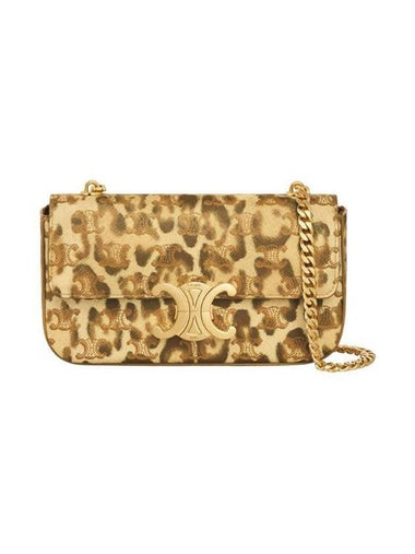 Claude Chain Leopard Print Triomphe Canvas Shoulder Bag Leopard - CELINE - BALAAN 1