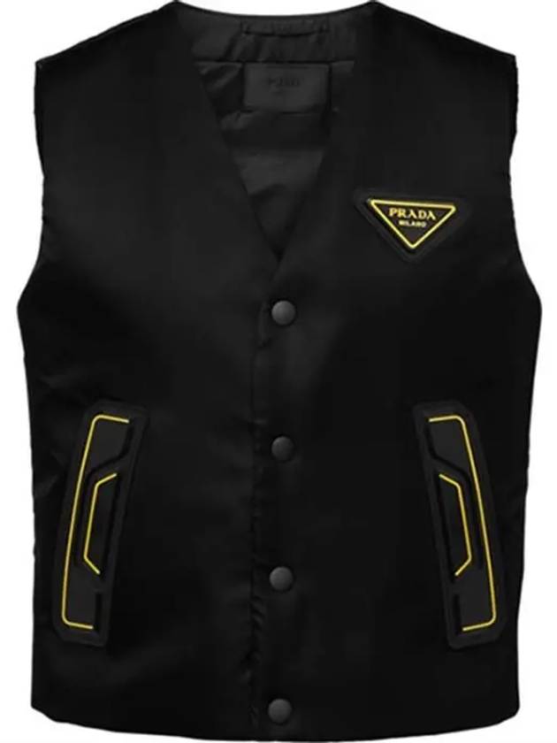 Yellow Trim Re Nylon Vest Black - PRADA - BALAAN 2