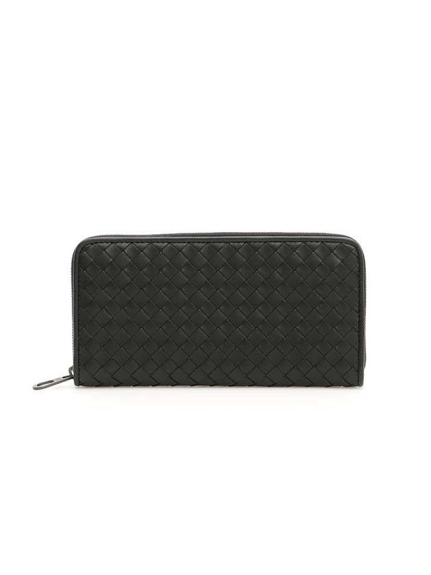 Intrecciato Zipper Long Wallet Black - BOTTEGA VENETA - BALAAN 1