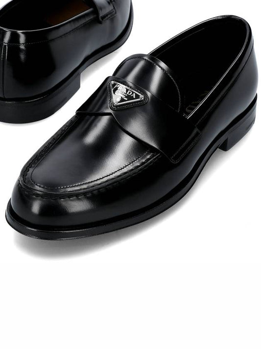 Brushed Leather Loafers Black - PRADA - BALAAN 2