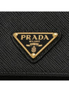 Saffiano Triangular Logo Flap Long Wallet Black - PRADA - BALAAN 5