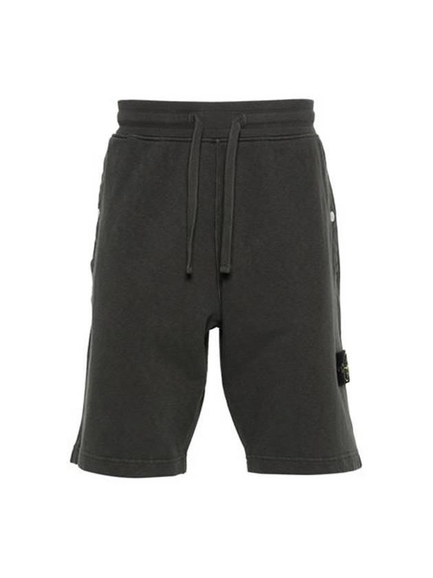 Compass Badge Cotton Track Shorts Grey - STONE ISLAND - BALAAN 1