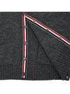 Reverse Jersey Stitch Donegal 4-Bar V-Neck Cardigan Grey - THOM BROWNE - BALAAN 10