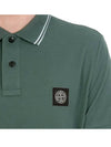 Men's Two Line Logo Patch PK Shirt Green - STONE ISLAND - BALAAN.