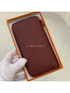 Classic silk women's zipper long wallet Abson Bordeaux wine - HERMES - BALAAN 6