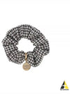 Gingham Check Wool Scrunchie Black White - MIU MIU - BALAAN 2