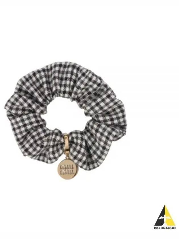 Gingham Check Wool Scrunchie Black White - MIU MIU - BALAAN 2