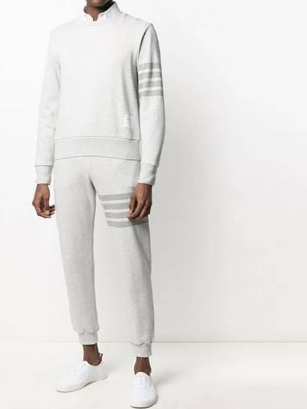 Classic Loopback Terry Tonal 4-Bar Relaxed Fit Crewneck Sweatshirt Pale Grey - THOM BROWNE - BALAAN 8