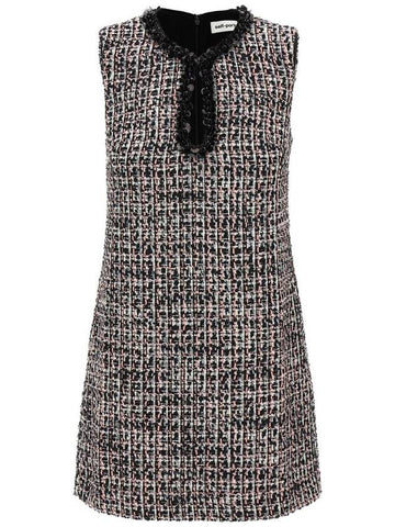 Self-Portrait 'Black Boucle Embellished Mini' Dress - SELF PORTRAIT - BALAAN 1