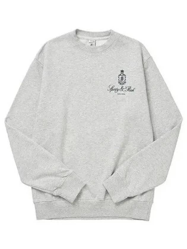 Vendome Crew Neck Cotton Sweatshirt Grey - SPORTY & RICH - BALAAN 2