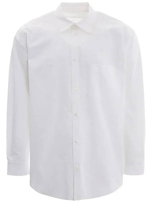 Logo Pocket Long Sleeve Shirt White - BALENCIAGA - BALAAN 2