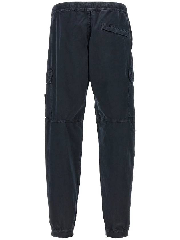 Stretch Cotton Cargo Straight Pants Navy - STONE ISLAND - BALAAN 3