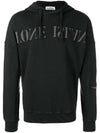 Logo Lettering Hoodie Black - STONE ISLAND - BALAAN 1