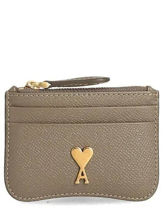 ADC Heart Stud Card Holder Beige USL105AL00362811 - AMI - BALAAN 2