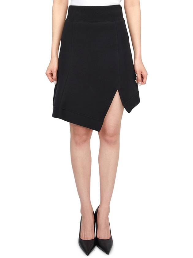 High Waisted Mini Unbalance Skirt Black - SACAI - BALAAN 4