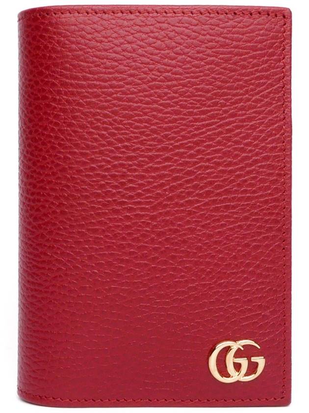 gold plated GG Marmont passport wallet red - GUCCI - BALAAN.