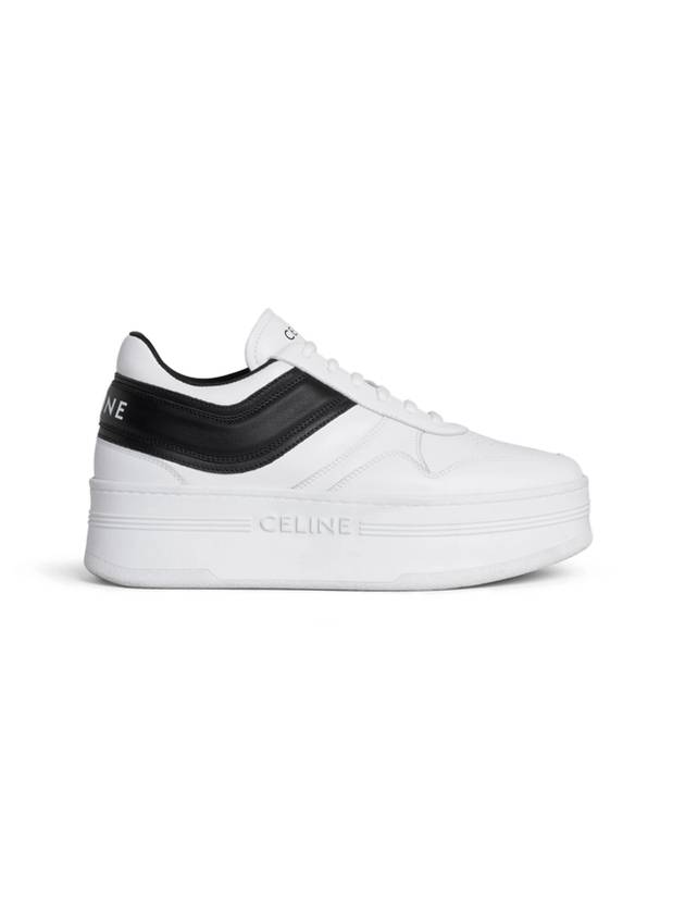 Wedge Outsole Block Low Top Sneakers White Black - CELINE - BALAAN 1