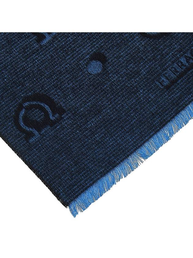 Silk Jacquard Scarf Denim - SALVATORE FERRAGAMO - BALAAN 8