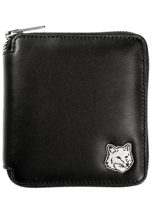 Men s Fox Head Half Wallet MM05346LC0043 BLACK - MAISON KITSUNE - BALAAN 1